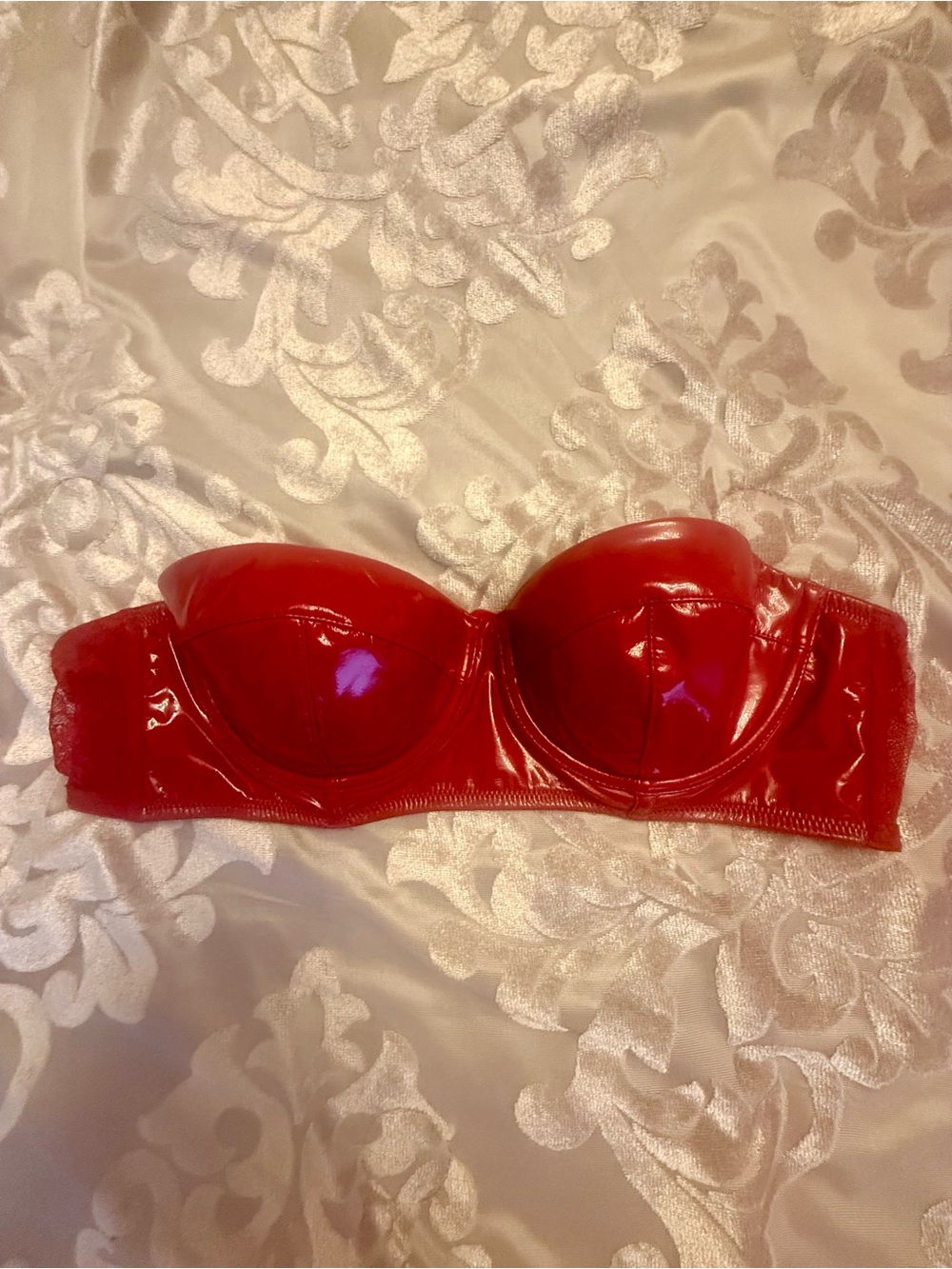 Victoria’s Secret Red Strapless Vinyl Bustier Bra - Women Intimates & Sleepwear